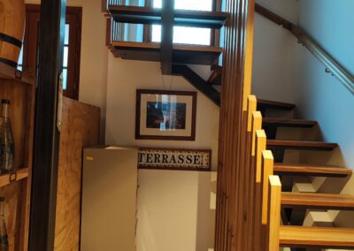 Escalier double quart tournant